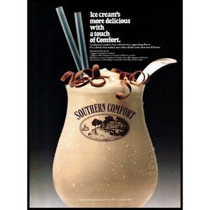 1988 Southern Comfort Whiskey Mississippi Muds Cocktail Vintage Print Ad Art